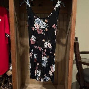 NWOT small black floral romper